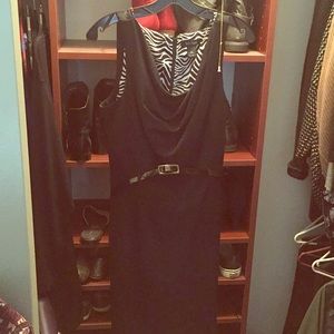 WHBM black cocktail dress. Knee length.
